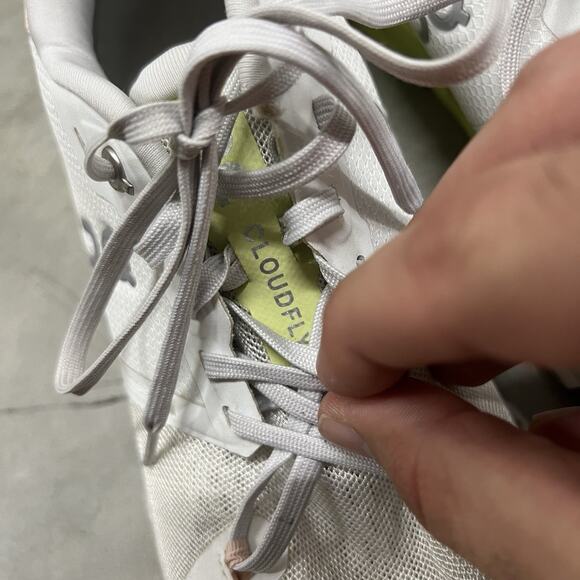 On Womens Cloudflyer 4 White Yellow Pink Running Shoes Sneakers Size W10 - Picture 5 of 9